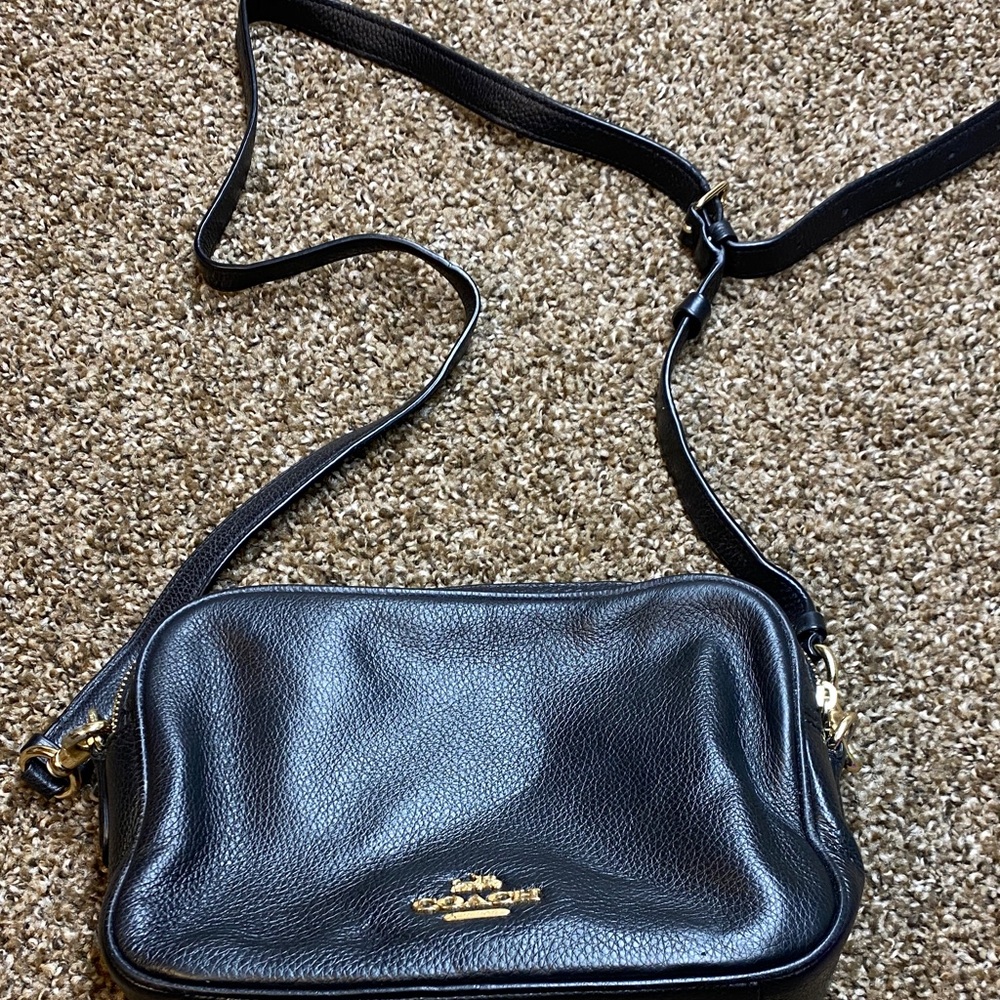 Coach Black Pebbled Leather Crossbody Bag